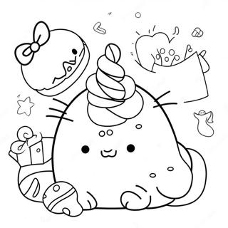 Pusheen Birthday Party Coloring Page 58823-47191