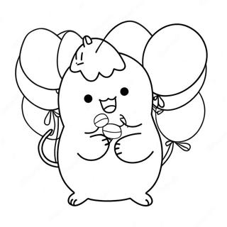 Pusheen With Colorful Balloons Coloring Page 58824-47199