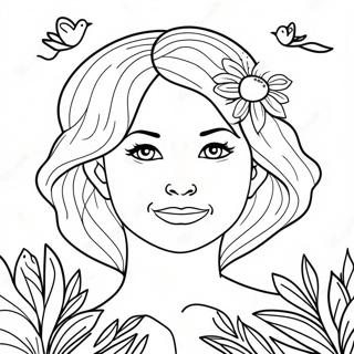 Beautiful Mother Earth Coloring Page 58834-47207