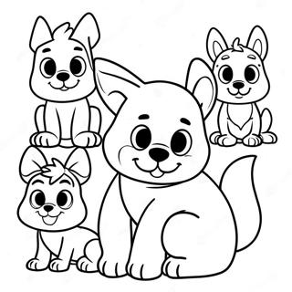 Cute Disney Dog Characters Coloring Page 58854-47222