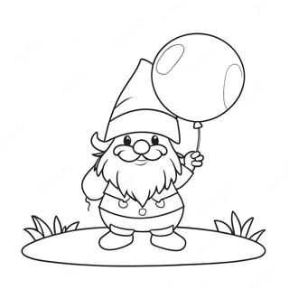 Valentine Gnome Coloring Pages