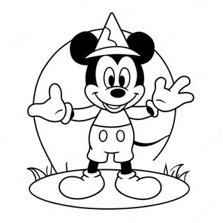 Mickey Mouse In Spooky Costume Coloring Page 58884-47249