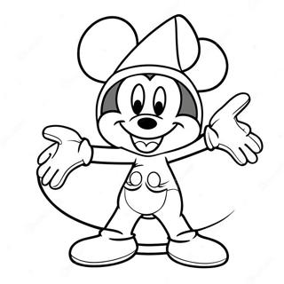 Mickey Mouse In Spooky Costume Coloring Page 58884-47250