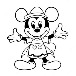 Mickey Mouse In Spooky Costume Coloring Page 58884-47252