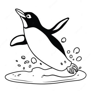 Playful Penguin Sliding On Ice Coloring Page 58904-47260