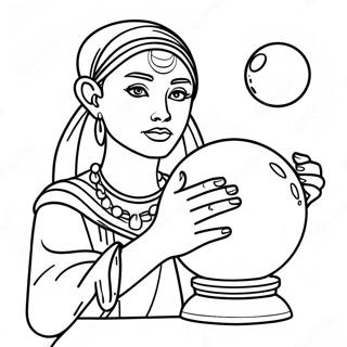 Mystical Fortune Teller With Crystal Ball Coloring Page 58914-47272