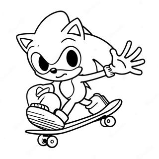 Sonic Skateboard Coloring Page 58933-47277