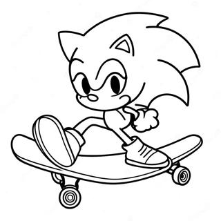 Sonic Skateboard Coloring Page 58933-47278