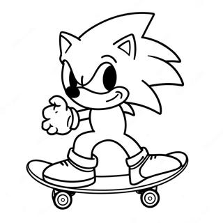 Sonic Skateboard Coloring Page 58933-47279