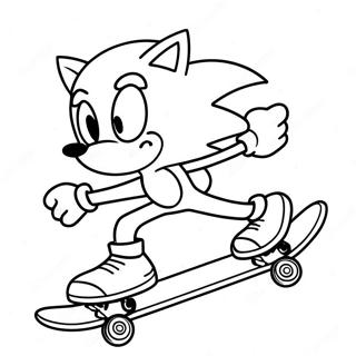 Sonic Performing Tricks On Skateboard Coloring Page 58934-47281