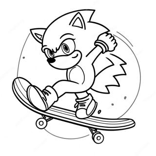 Sonic Performing Tricks On Skateboard Coloring Page 58934-47282