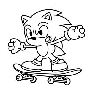 Sonic Performing Tricks On Skateboard Coloring Page 58934-47284