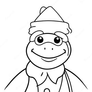 Kermit The Frog In Santa Hat Coloring Page 58964-47311