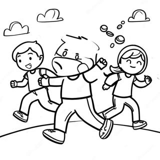 Active Kids Exercising Coloring Page 59004-47341