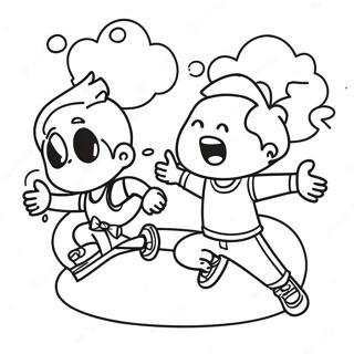 Active Kids Exercising Coloring Page 59004-47343