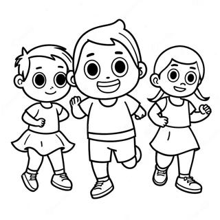 Active Kids Exercising Coloring Page 59004-47344