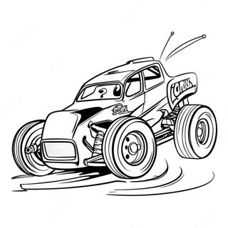 Dirt Track Racing Coloring Pages