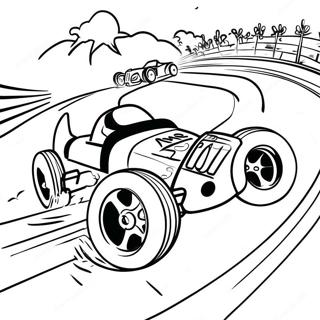 Exciting Dirt Track Racing Scene Coloring Page 59024-47358