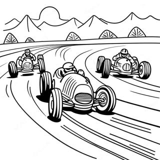 Exciting Dirt Track Racing Scene Coloring Page 59024-47359