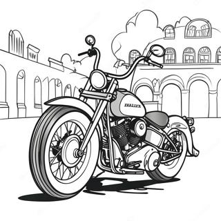 Vintage Harley Motorcycle Coloring Page 59104-47423