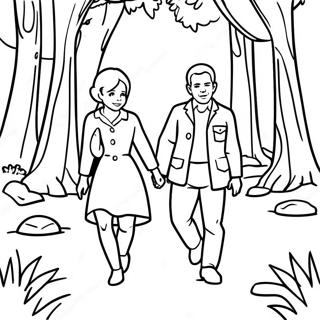 Emma And Ray In The Forest Coloring Page 59134-47445