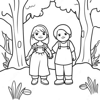 Emma And Ray In The Forest Coloring Page 59134-47447