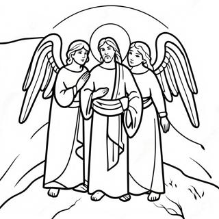 Angelic Guardians At The Empty Tomb Coloring Page 59164-47469