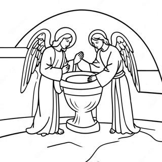 Angelic Guardians At The Empty Tomb Coloring Page 59164-47472