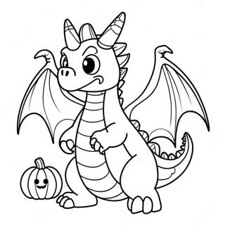 Spooky Halloween Dragon Coloring Page 59184-47488