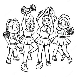 Go Team Cheerleaders Coloring Page 59213-47507