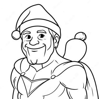 Festive Superhero With Santa Hat Coloring Page 59224-47517