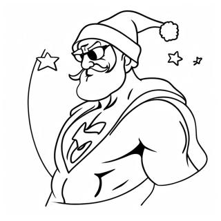 Festive Superhero With Santa Hat Coloring Page 59224-47519