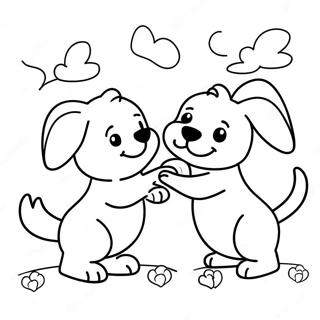 Heavenly Dogs Playing Together Coloring Page 59244-47531