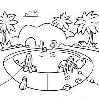 Sunny Day At The Swimming Pool Coloring Page 59294-47570