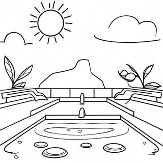 Sunny Day At The Swimming Pool Coloring Page 59294-47571