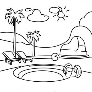 Sunny Day At The Swimming Pool Coloring Page 59294-47572