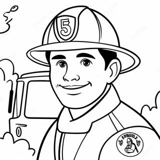 Friendly Firefighter Coloring Page 592-469