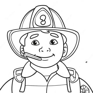 Friendly Firefighter Coloring Page 592-470