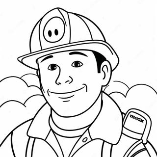 Friendly Firefighter Coloring Page 592-471