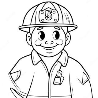 Friendly Firefighter Coloring Page 592-472