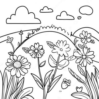 Vibrant Wildflower Field Coloring Page 59314-47592