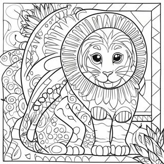 Animal Mosaic Coloring Page 59343-47605