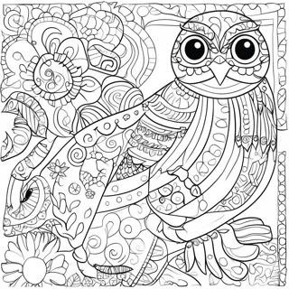 Colorful Animal Mosaic Patterns Coloring Page 59344-47609