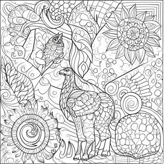 Colorful Animal Mosaic Patterns Coloring Page 59344-47612