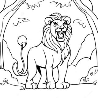 Majestic Lion Roaring Coloring Page 59364-47629