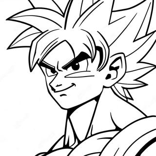 Goku In Super Saiyan Form Coloring Page 59374-47642