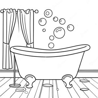 Bathtub With Colorful Bubbles Coloring Page 59413-47668