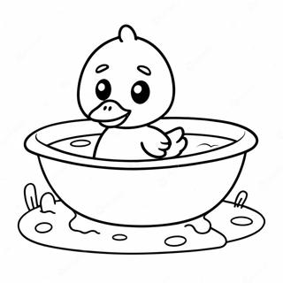 Cute Duck Floating In Bathtub Coloring Page 59414-47673