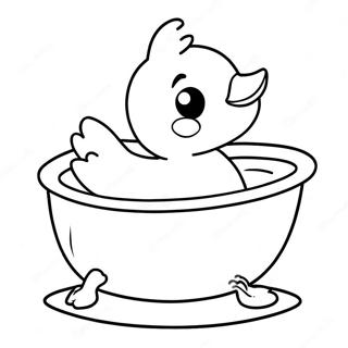 Cute Duck Floating In Bathtub Coloring Page 59414-47674