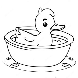 Cute Duck Floating In Bathtub Coloring Page 59414-47675